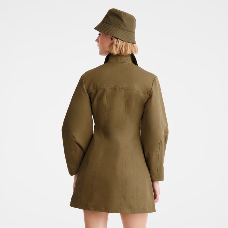 Longchamp Canvas Women Dress Olive | Australia-893UNXBPK