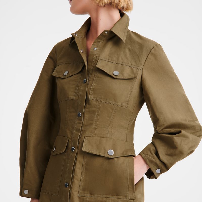 Longchamp Canvas Women Dress Olive | Australia-893UNXBPK