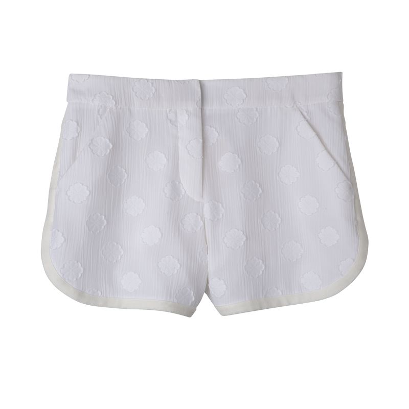 Longchamp Canvas Women Shorts Cream | Australia-436CSMUAN