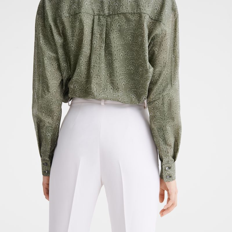 Longchamp Crepe Women Pants Cream | Australia-129LHOQSY