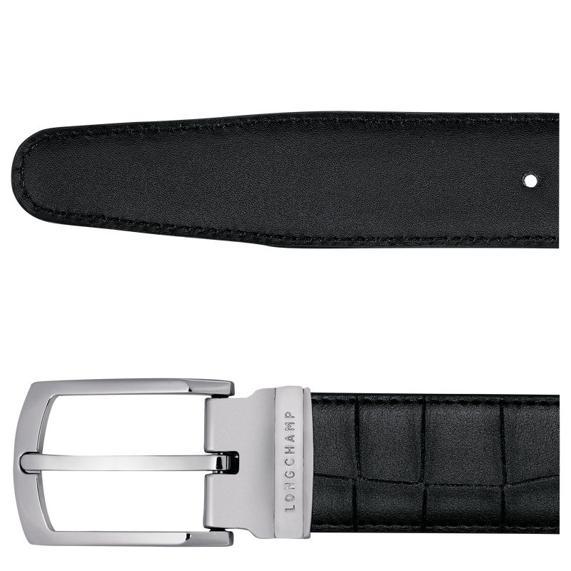 Longchamp Delta Box Men Belt Black | Australia-928GBMTEX