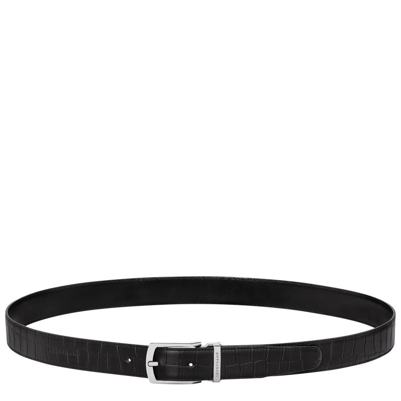 Longchamp Delta Box Men Belt Black | Australia-928GBMTEX