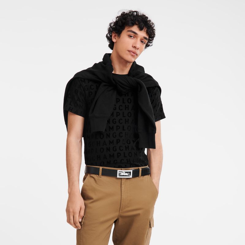 Longchamp Delta Box Men Belt Black | Australia-165GXBFCP