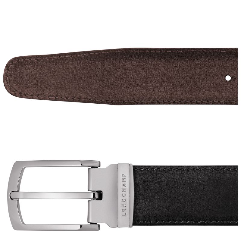 Longchamp Delta Box Men Belt Black / Beige | Australia-942MGPLZH