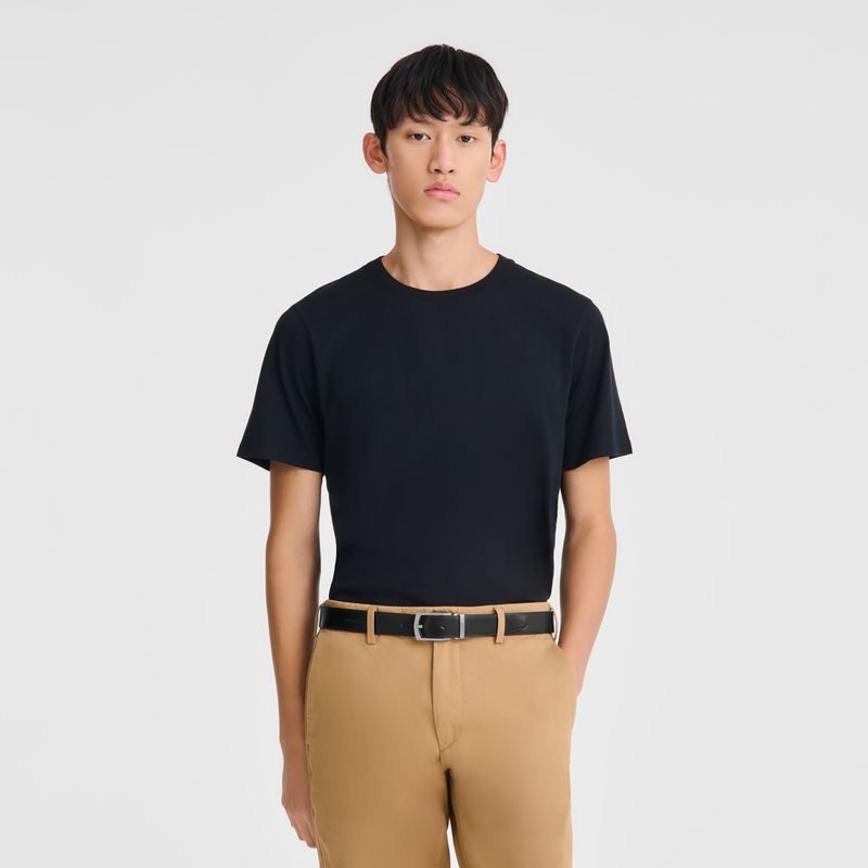 Longchamp Delta Box Men Belt Black / Beige | Australia-942MGPLZH
