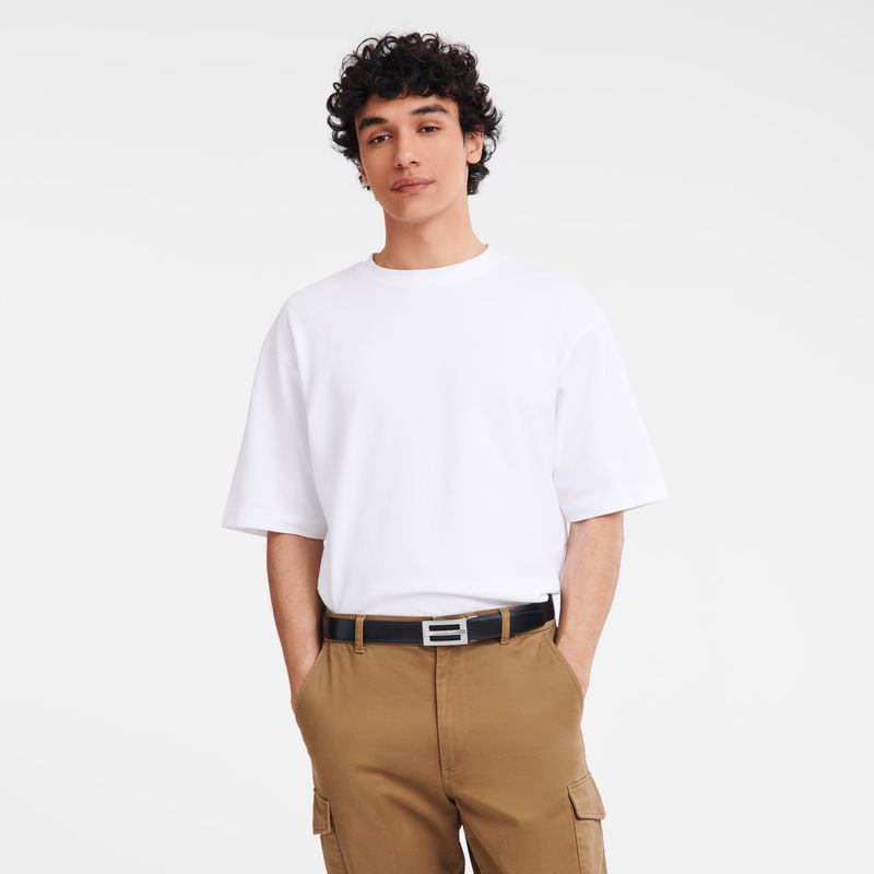 Longchamp Delta Box Men Belt Black / Beige | Australia-413SHYEZT