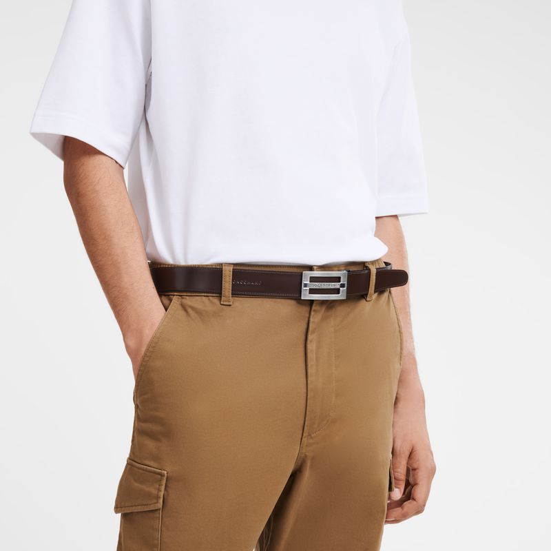 Longchamp Delta Box Men Belt Black / Beige | Australia-413SHYEZT