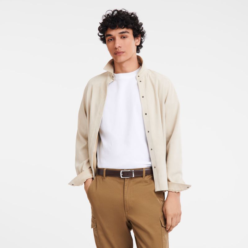 Longchamp Delta Box Men Belt Black / Beige | Australia-346GZQHKA