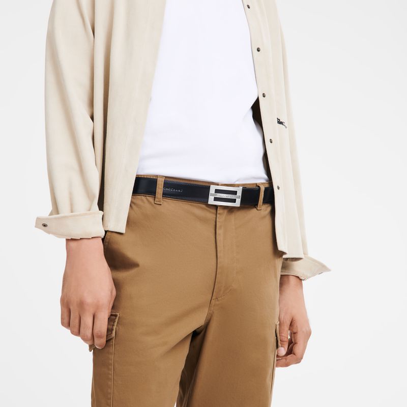 Longchamp Delta Box Men Belt Black / Beige | Australia-346GZQHKA