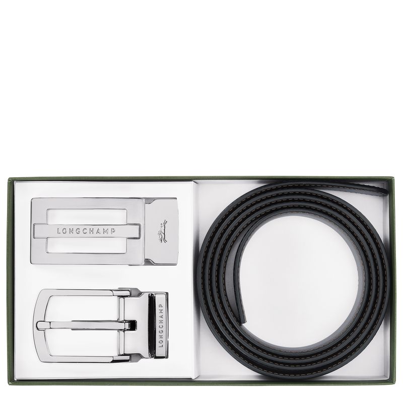 Longchamp Delta Box Men Belt Black / Beige | Australia-346GZQHKA