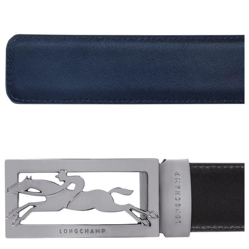 Longchamp Delta Box Men Belt Black / Navy | Australia-854WESIHD