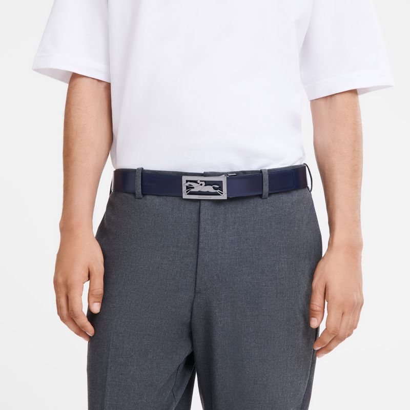 Longchamp Delta Box Men Belt Black / Navy | Australia-854WESIHD