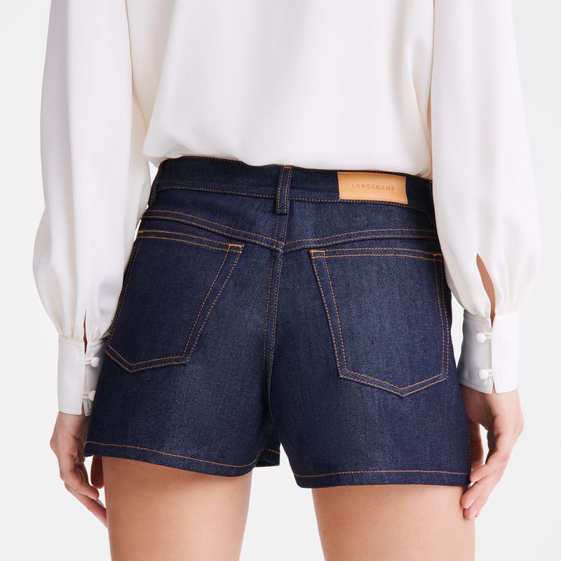 Longchamp Denim Women Shorts Blue | Australia-529JHGRSA