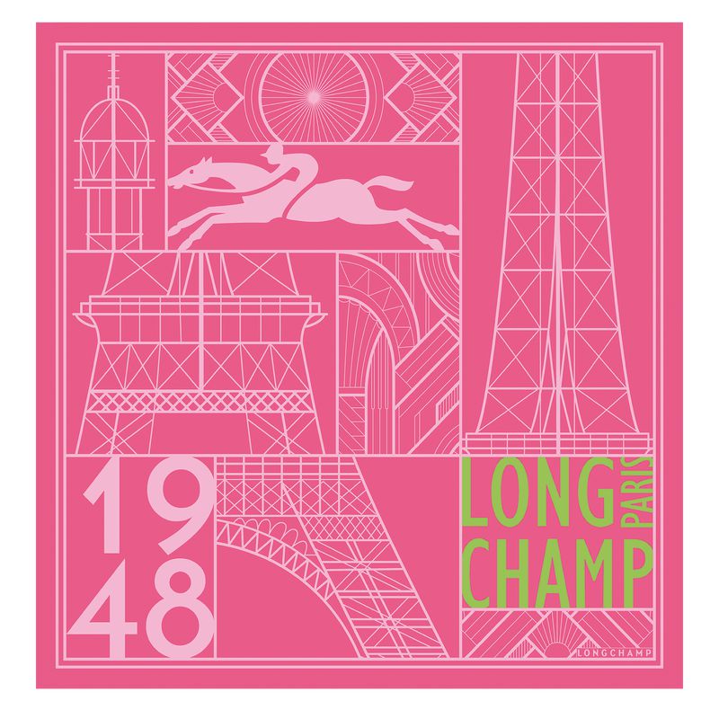 Longchamp Eiffel Tower 1948 50 Women Scarf Pink | Australia-842CDZSEQ
