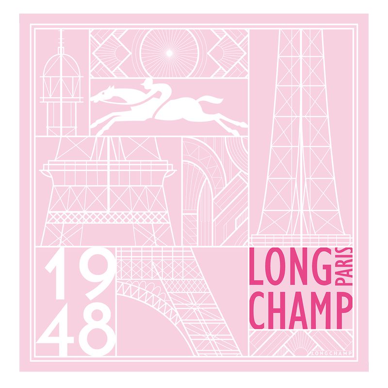 Longchamp Eiffel Tower 1948 50 Women Scarf Pink / Multicolor | Australia-507BOACUJ
