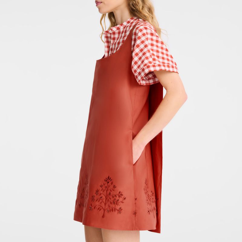 Longchamp Embroidered Canvas Women Dress Pink | Australia-859FMWXAQ