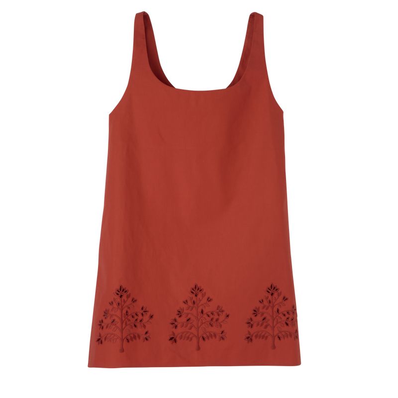 Longchamp Embroidered Canvas Women Dress Pink | Australia-859FMWXAQ