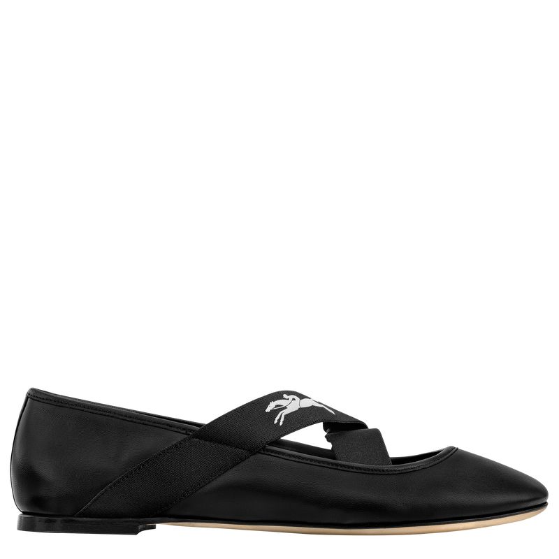 Longchamp Energy Women Ballerinas Black | Australia-983QVJNBU