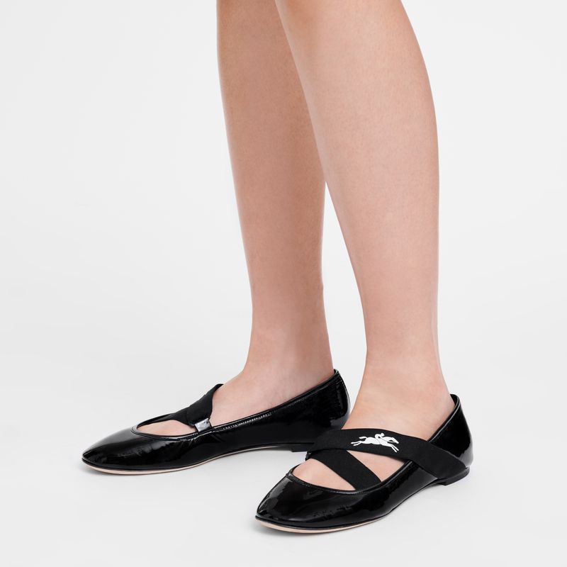 Longchamp Energy Women Ballerinas Black | Australia-238AYBKFI