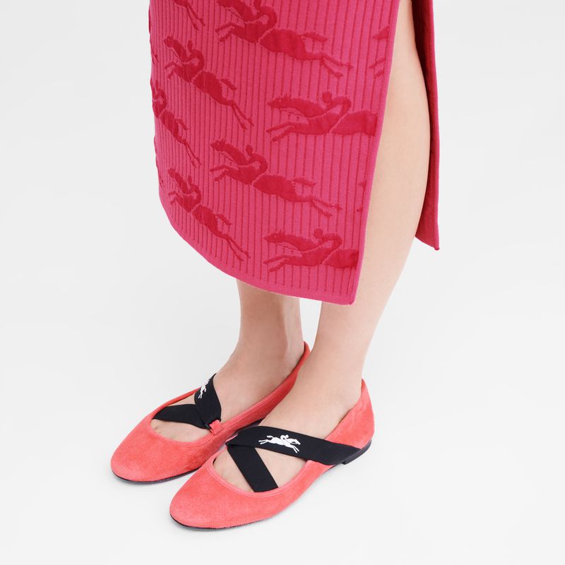 Longchamp Energy Women Ballerinas Coral | Australia-593RMAKTG