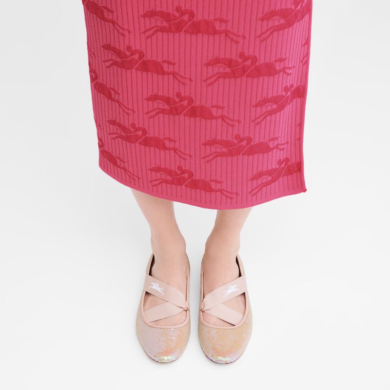 Longchamp Energy Women Ballerinas Rose | Australia-945OZCBGY