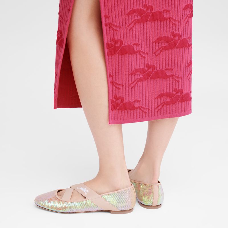 Longchamp Energy Women Ballerinas Rose | Australia-945OZCBGY