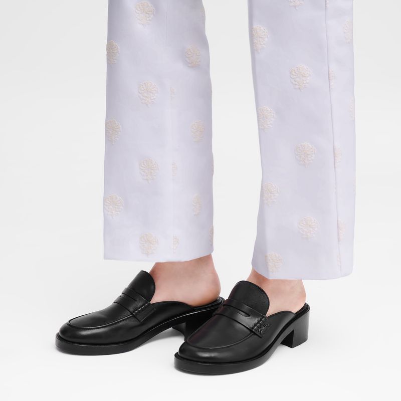 Longchamp Epure Timeless Women Mules Black | Australia-410LYWEFR