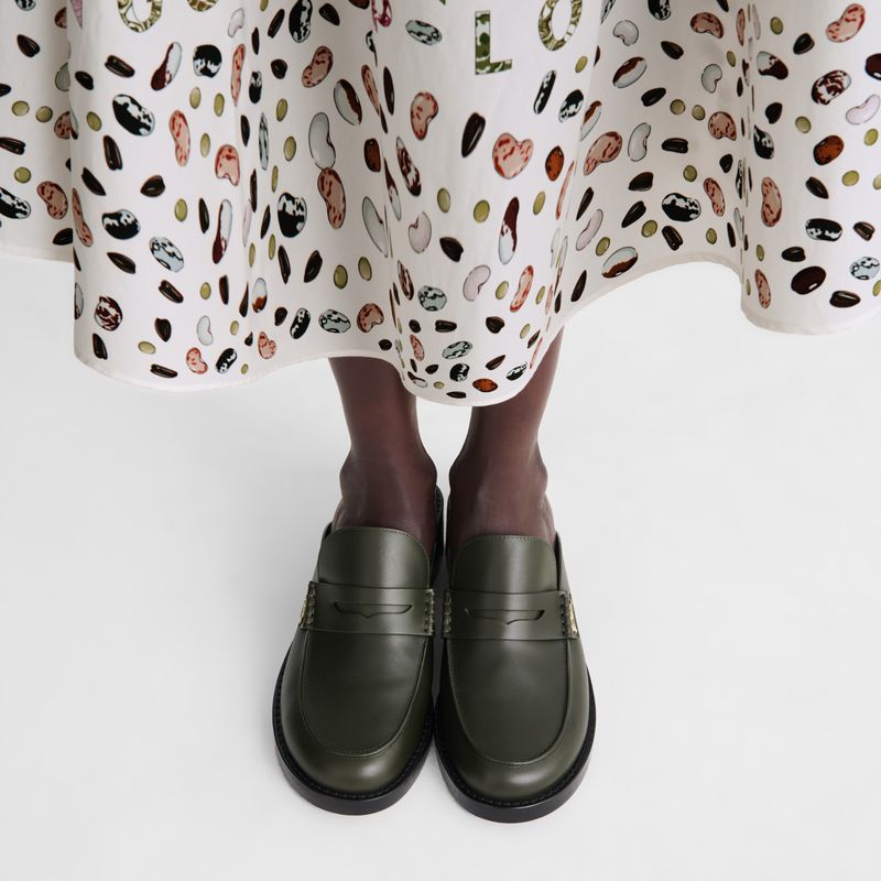 Longchamp Epure Timeless Women Mules Khaki | Australia-063BVFLZX