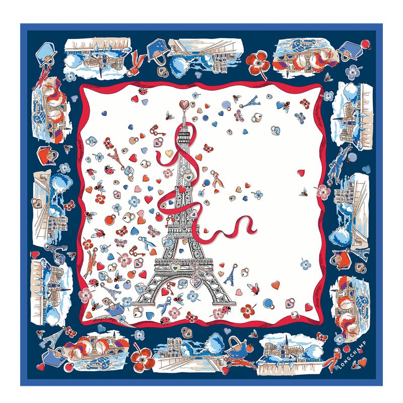 Longchamp Equestrian Tower 50 Women Scarf Cream | Australia-659JNOCMK