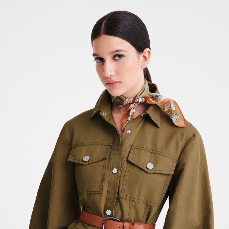 Longchamp Equestrian Tower 50 Women Scarf Olive / Multicolor | Australia-583DWUEJP