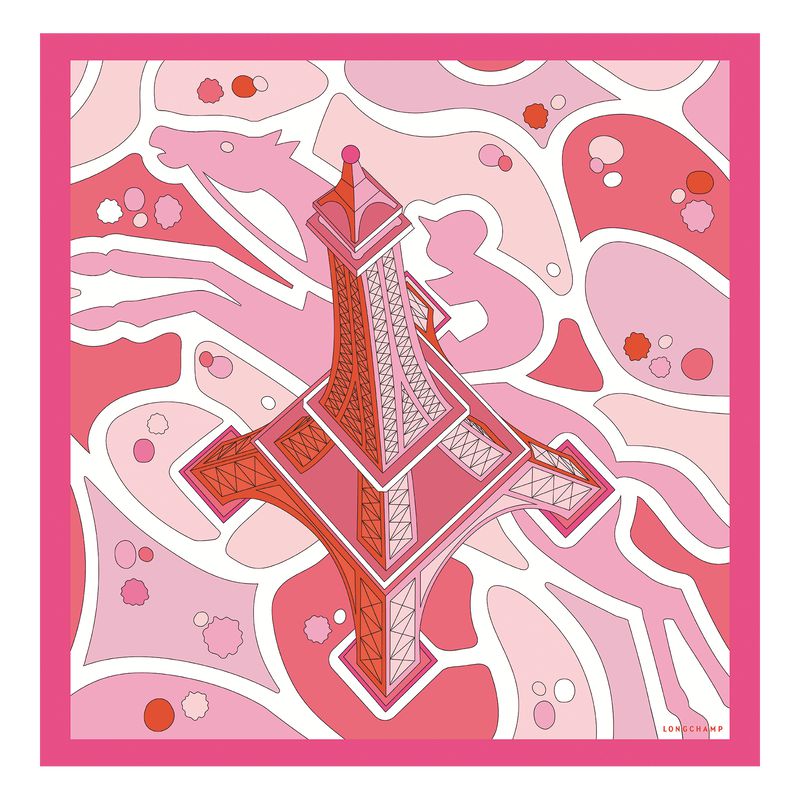 Longchamp Equestrian Tower 70 Women Scarf Pink | Australia-032RFTPGC