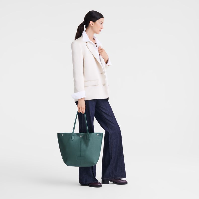 Longchamp Essential L Men Tote Bag Dark Green | Australia-086IMYQCS