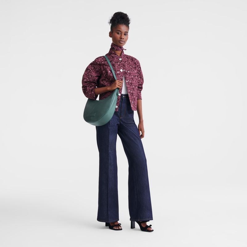 Longchamp Essential L Women Crossbody Bag Blue Green | Australia-546UKCMNH