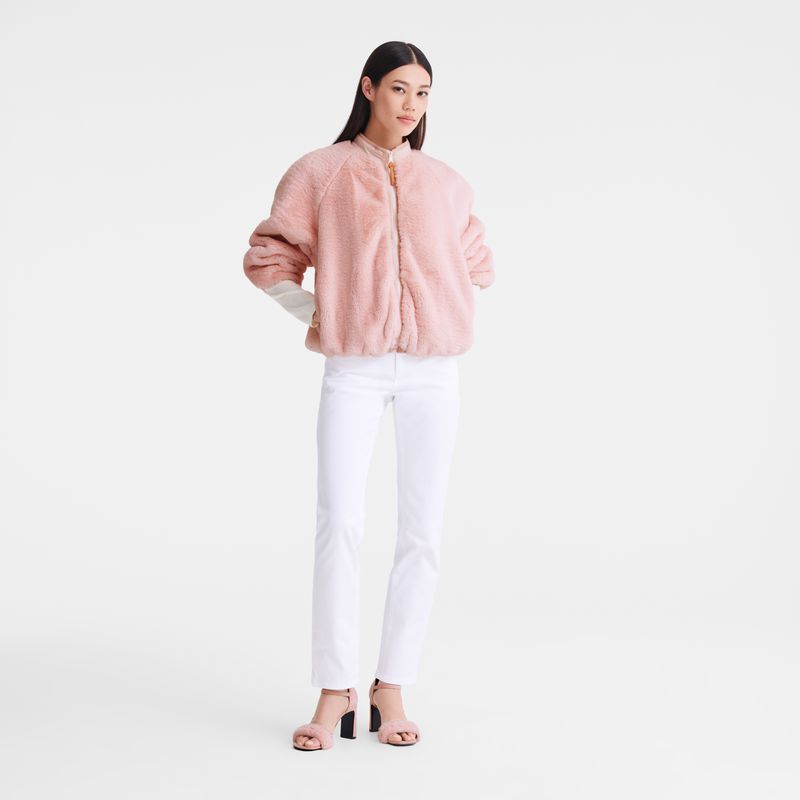 Longchamp Faux Fur Women Jacket Rose | Australia-975GNMQUS
