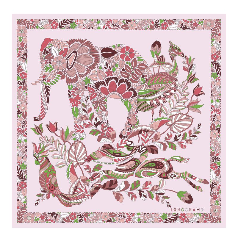 Longchamp Forêt 50 Women Scarf Beige | Australia-856TSHLIJ