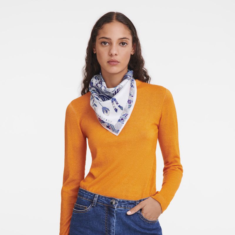 Longchamp Forêt 50 Women Scarf Blue | Australia-201IMRCWP