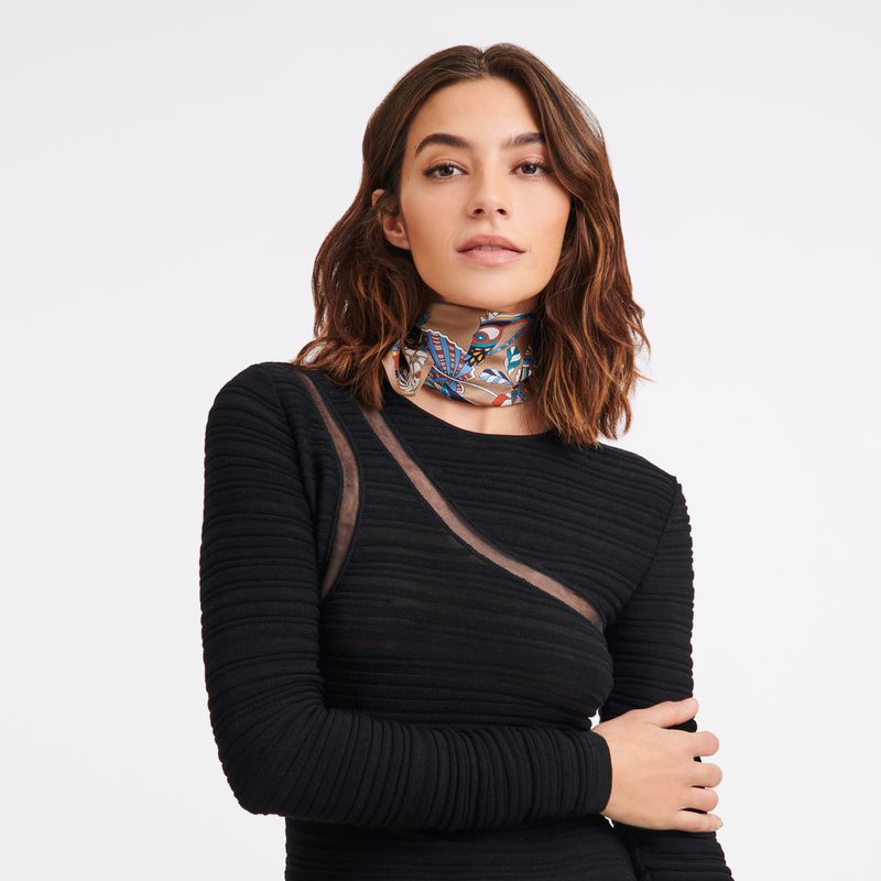 Longchamp Forêt 50 Women Scarf Brown | Australia-439MDRKPO