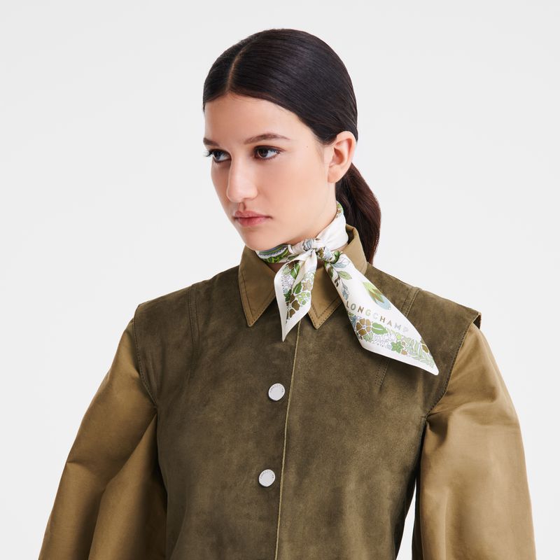 Longchamp Forêt 50 Women Scarf Green / Multicolor | Australia-940UBTOFV