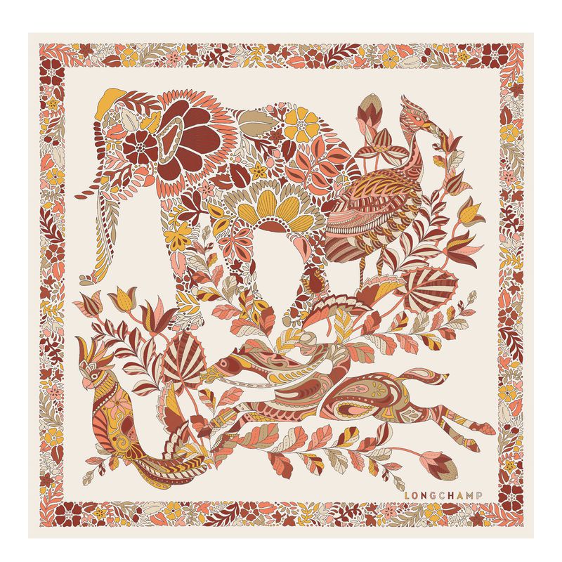 Longchamp Forêt 50 Women Scarf Orange | Australia-170JFCTSM