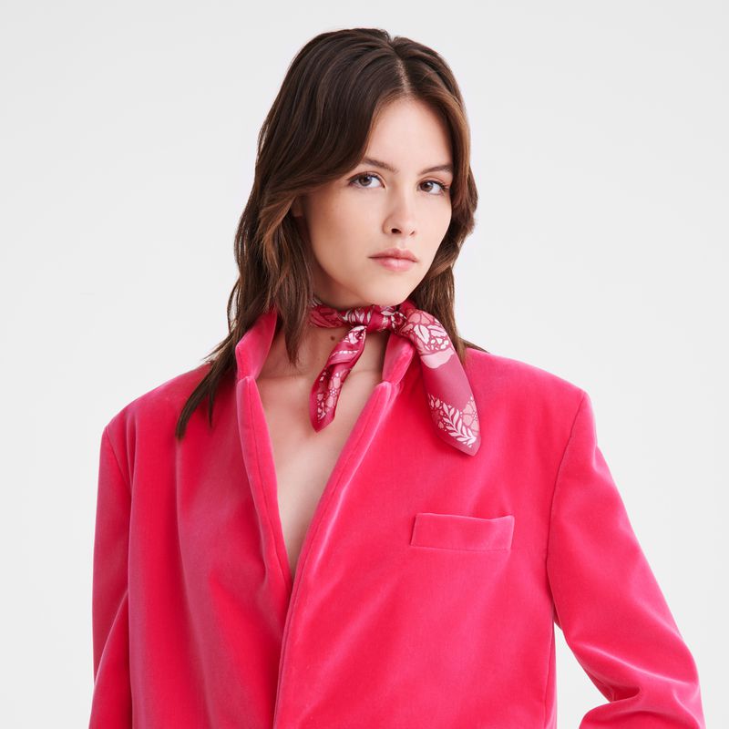 Longchamp Forêt 50 Women Scarf Pink | Australia-021ZAQTCK