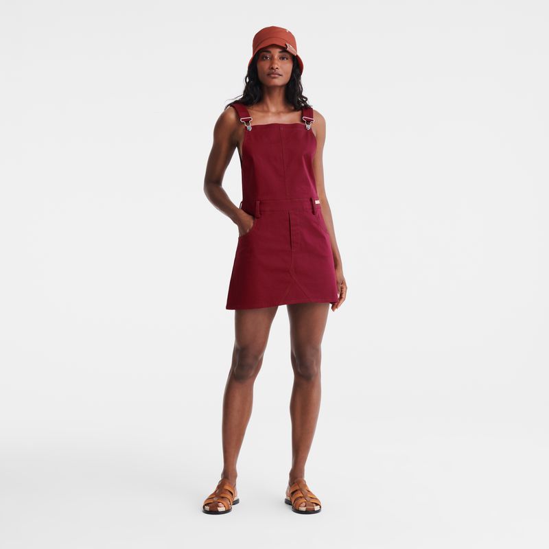 Longchamp Gabardine Women Dress Dark Red | Australia-962NUYFTO