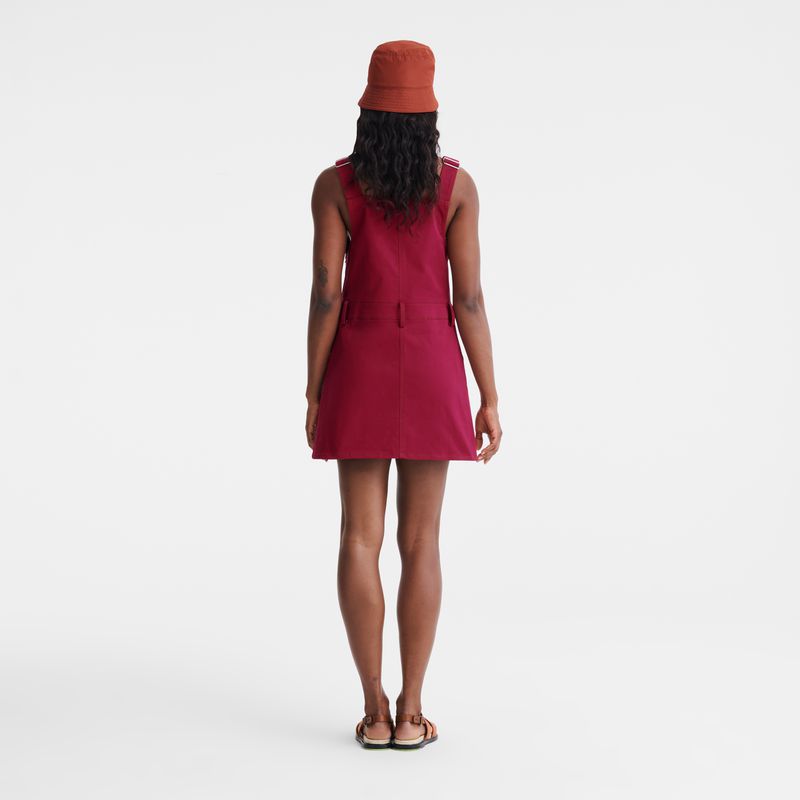 Longchamp Gabardine Women Dress Dark Red | Australia-962NUYFTO