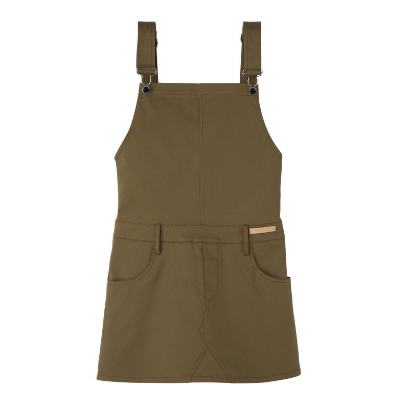 Longchamp Gabardine Women Dress Olive | Australia-140PWAJZO