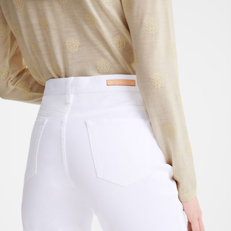 Longchamp Gabardine Women Pants White | Australia-613XNQBFR