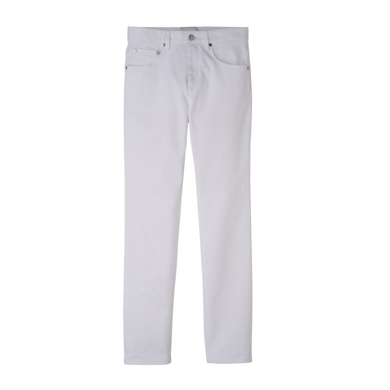 Longchamp Gabardine Women Pants White | Australia-613XNQBFR