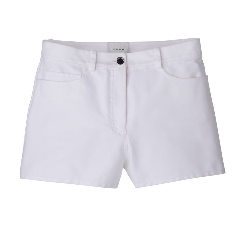 Longchamp Gabardine Women Shorts White | Australia-469YNLMXH