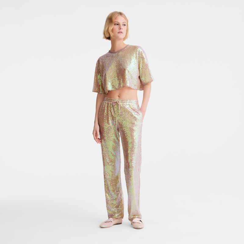 Longchamp Glitter Women Pants Rose | Australia-581CEWOPA