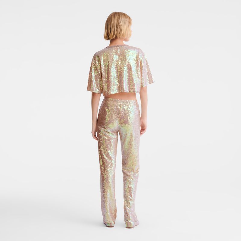 Longchamp Glitter Women Pants Rose | Australia-581CEWOPA