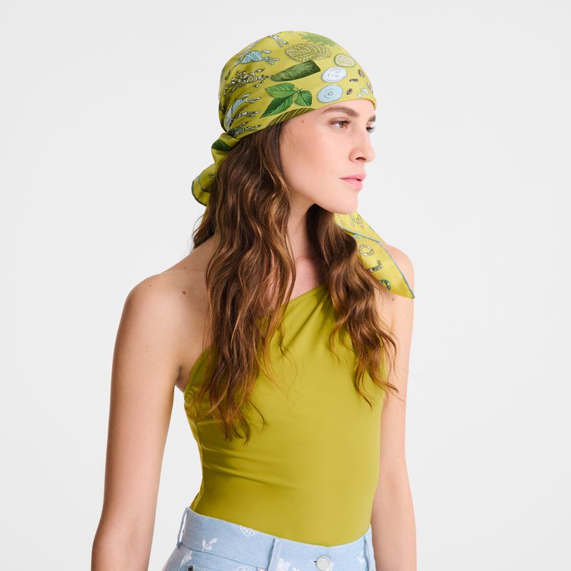 Longchamp Herbarium 90 Women Scarf Green | Australia-650VSEBUQ