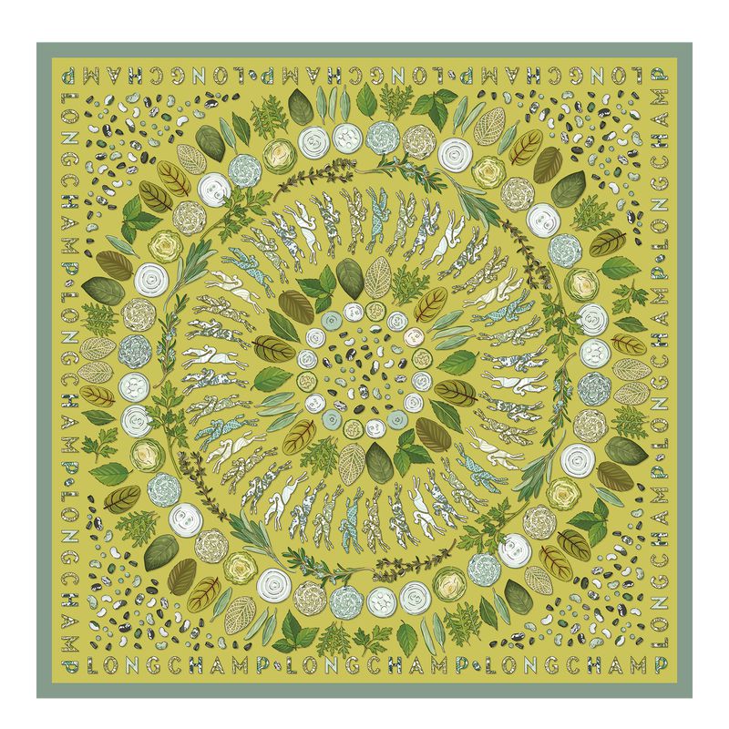 Longchamp Herbarium 90 Women Scarf Green | Australia-650VSEBUQ